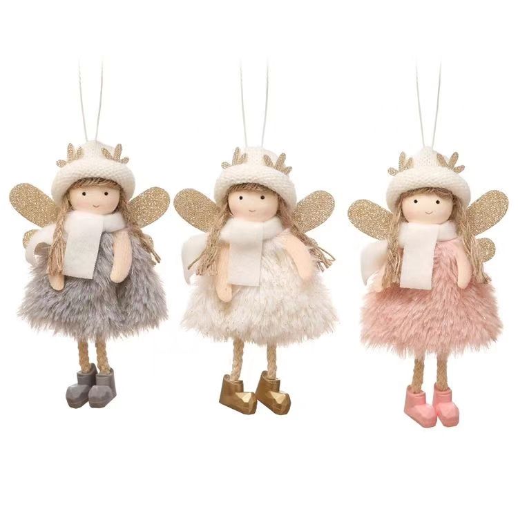 Antlers Ntxhais Christmas Angel Plush Kho kom zoo nkauj